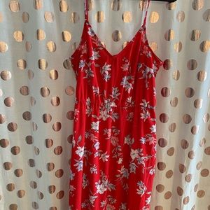 Floral Red Dress